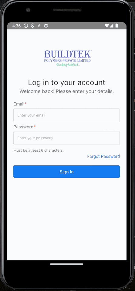 Employee Management App Login Screen