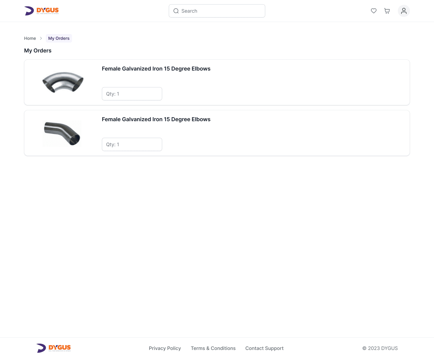 User Account Dashboard