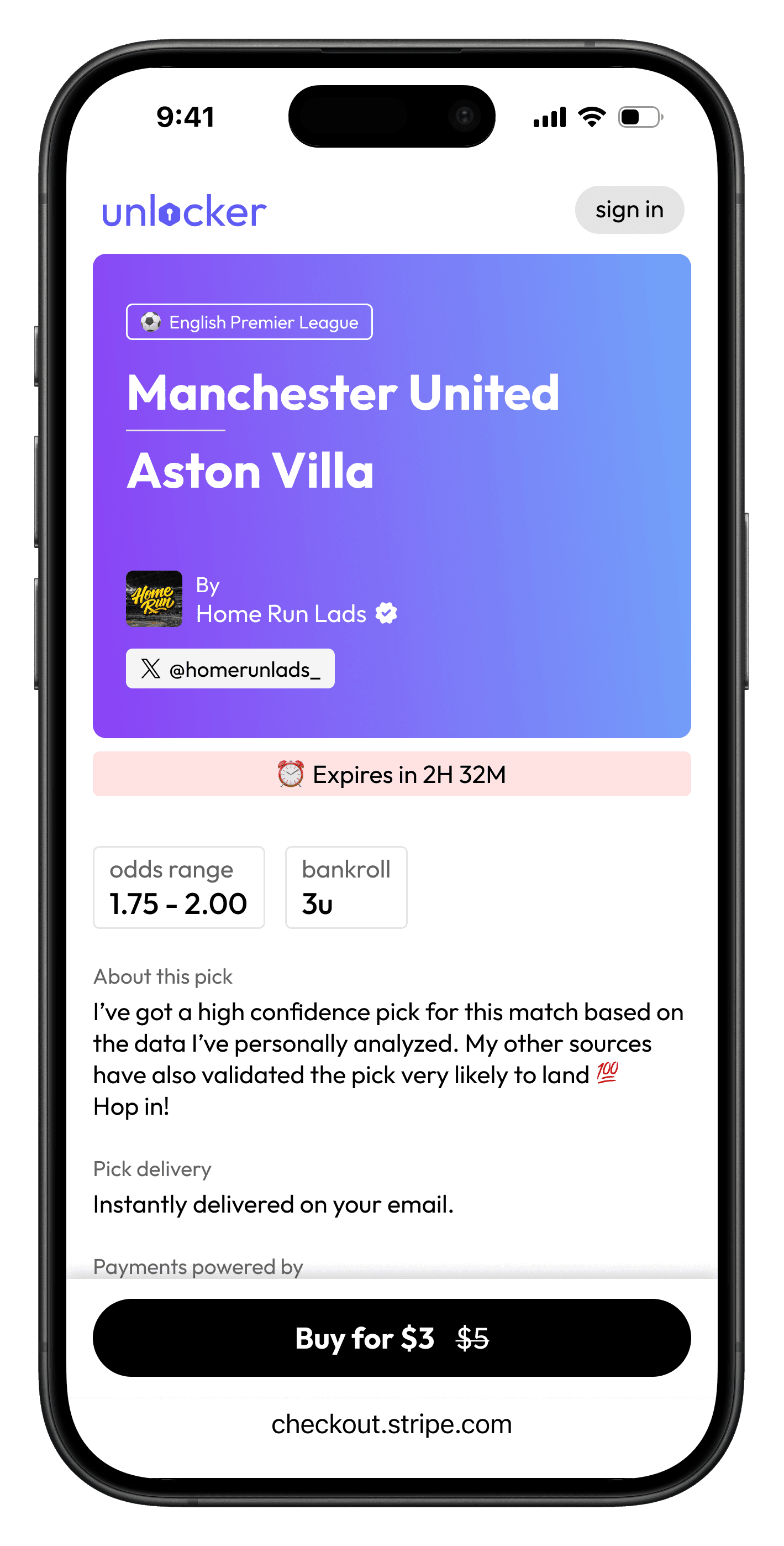 QuickPicks mobile gateway view