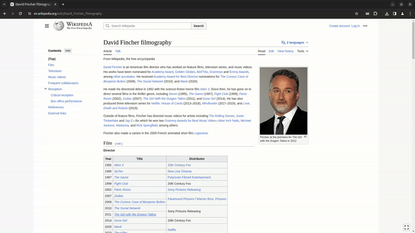 Table to CSV project screenshot