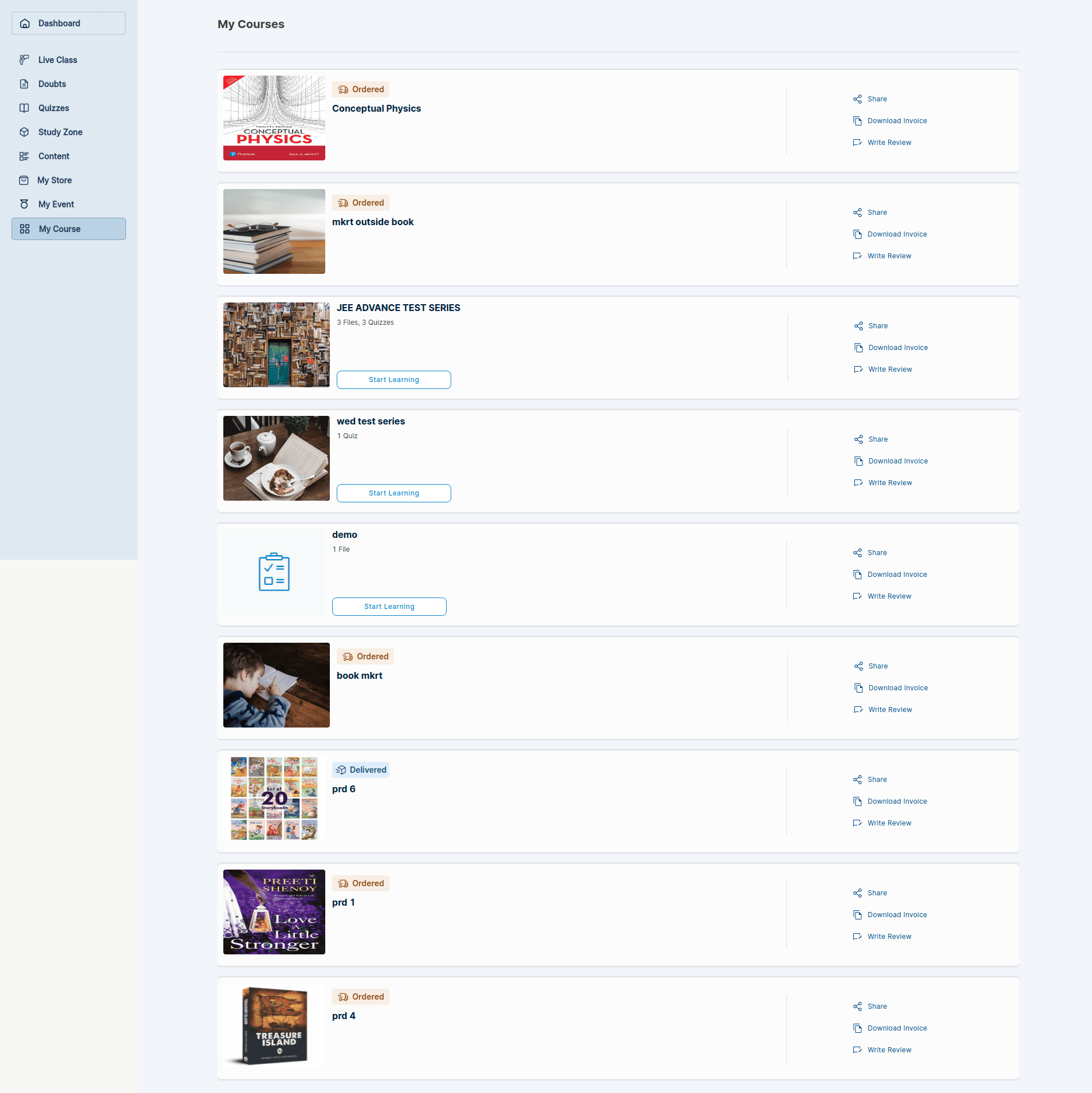 Learners Module Dashboard