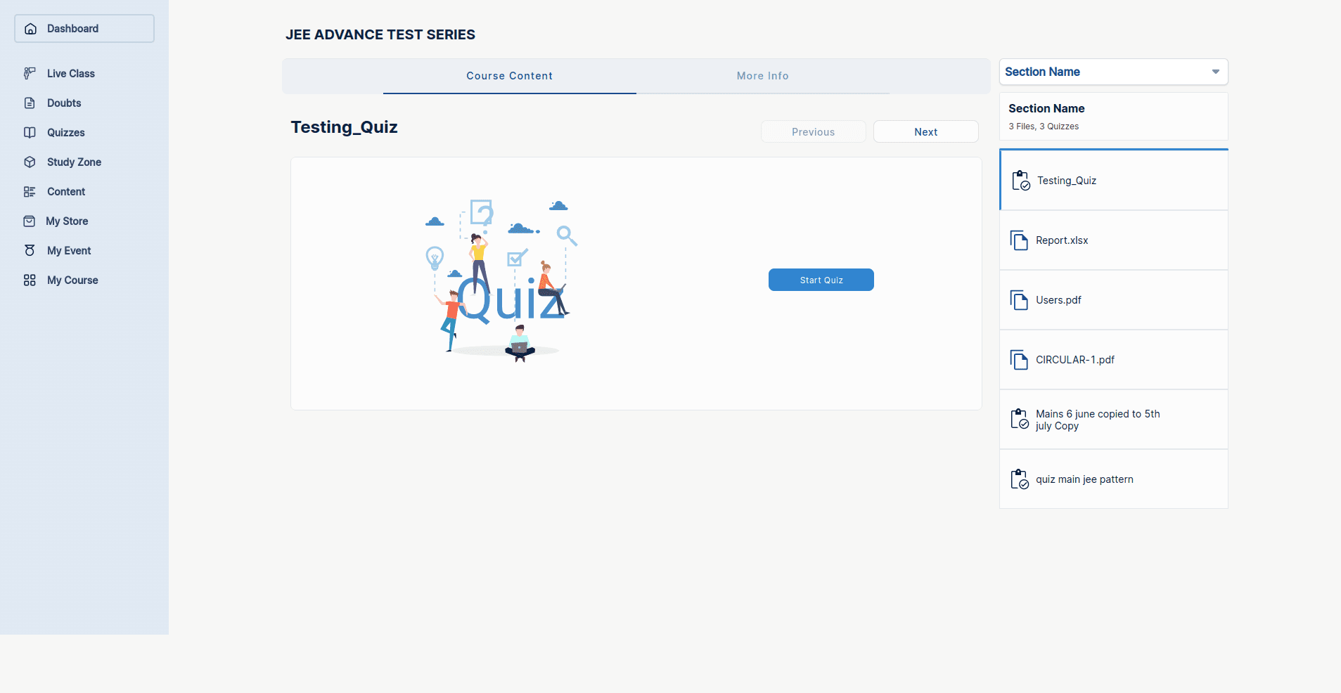 Course Viewer Interface